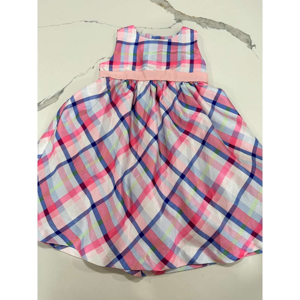 Gymboree Girls Pink Plaid Dress Size 3T Sleeveless Party Holiday Cute